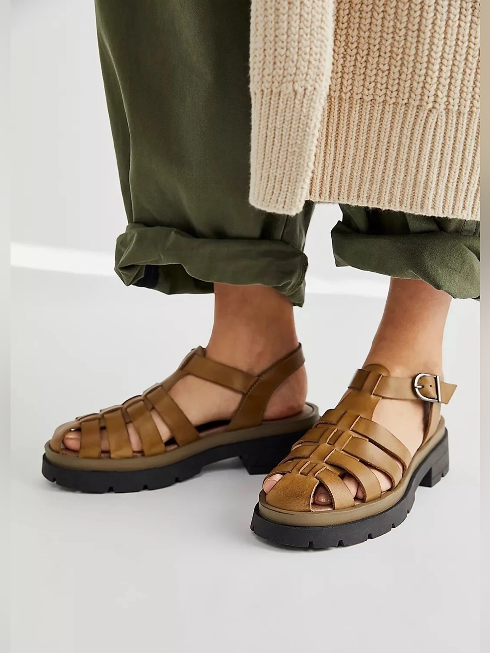 Free People Delaney Fisherman Platform Sandals, Size 36 (6)